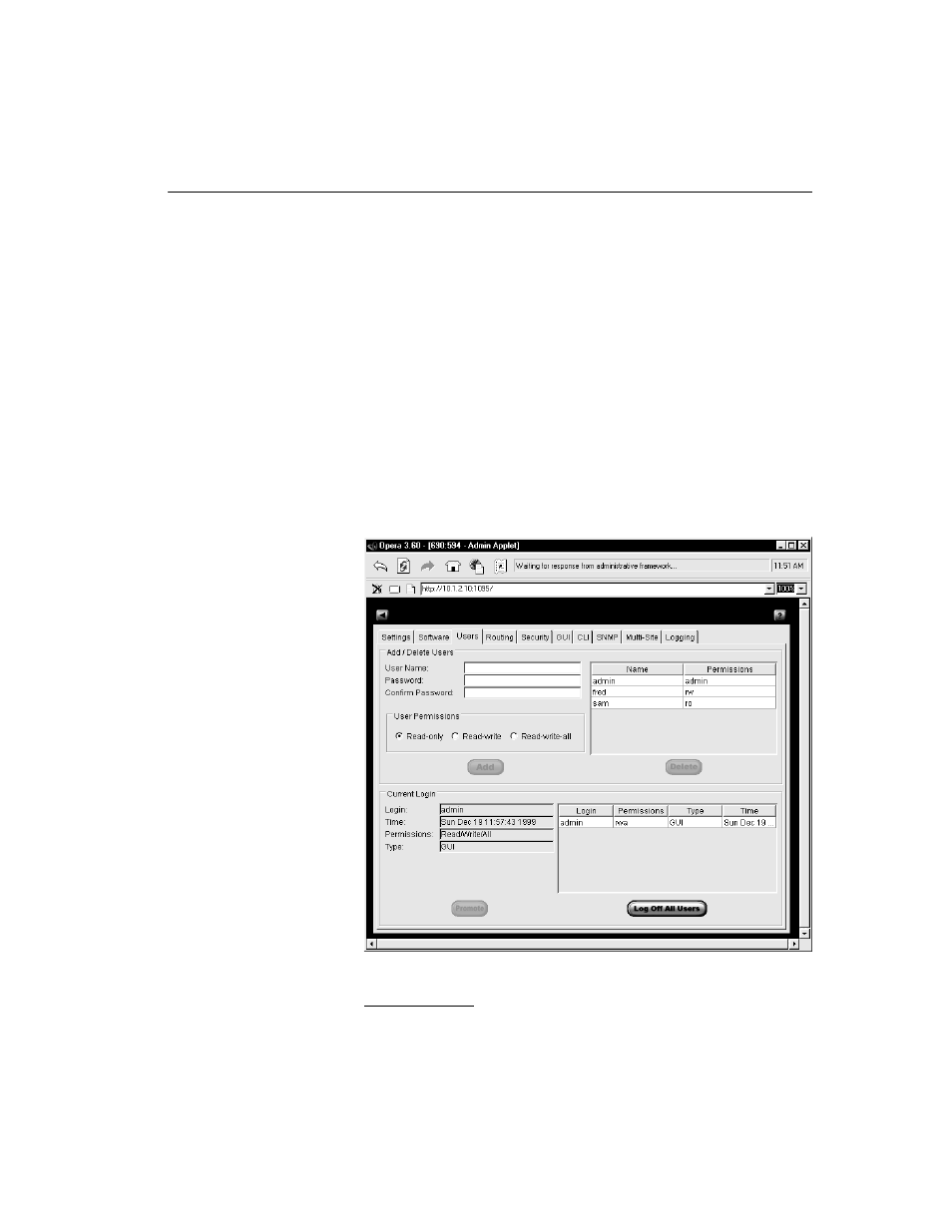 Users tab | HP Traffic Director sa7220 User Manual | Page 101 / 352