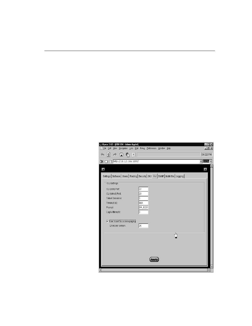 Cli tab | HP Traffic Director sa7220 User Manual | Page 111 / 352