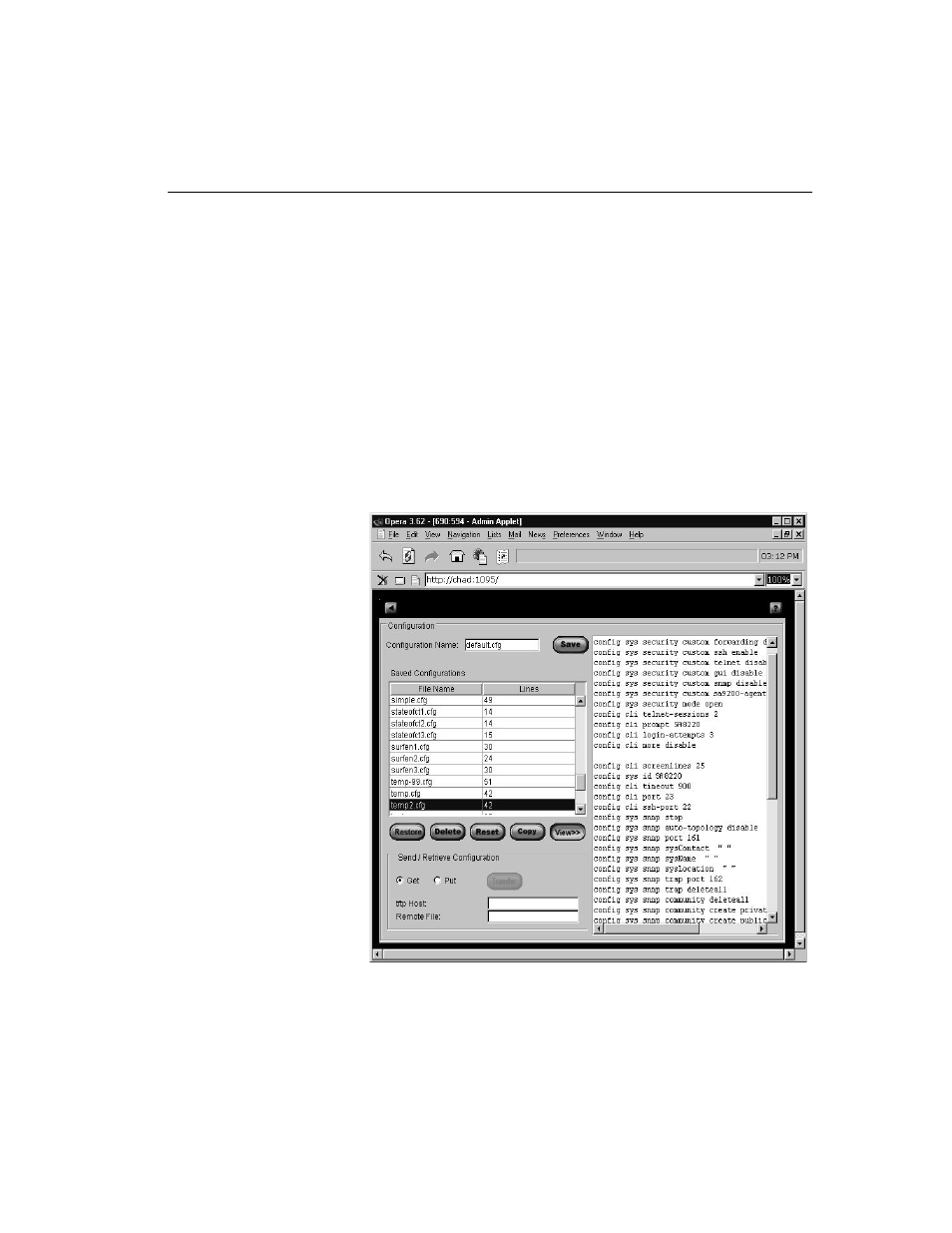 Configuration screen | HP Traffic Director sa7220 User Manual | Page 119 / 352