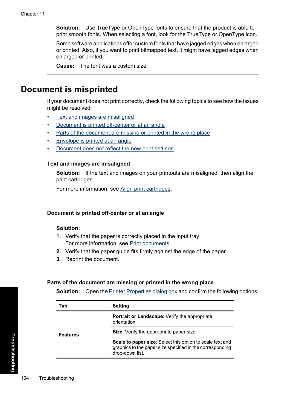 Document is misprinted | HP Deskjet D2560 Printer User Manual | Page 107 / 121