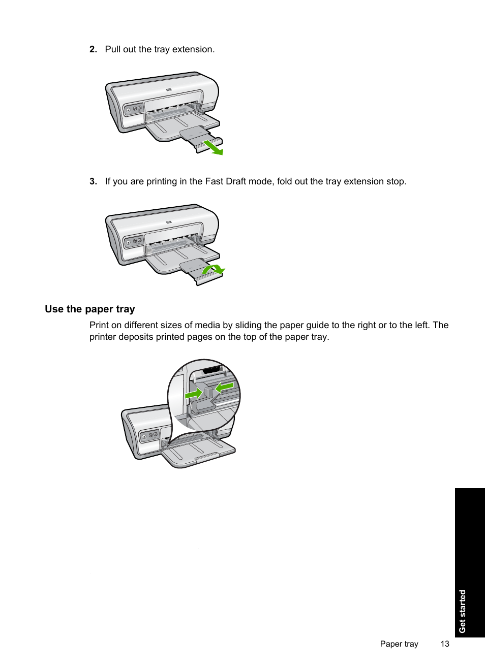 Use the paper tray | HP Deskjet D2560 Printer User Manual | Page 16 / 121