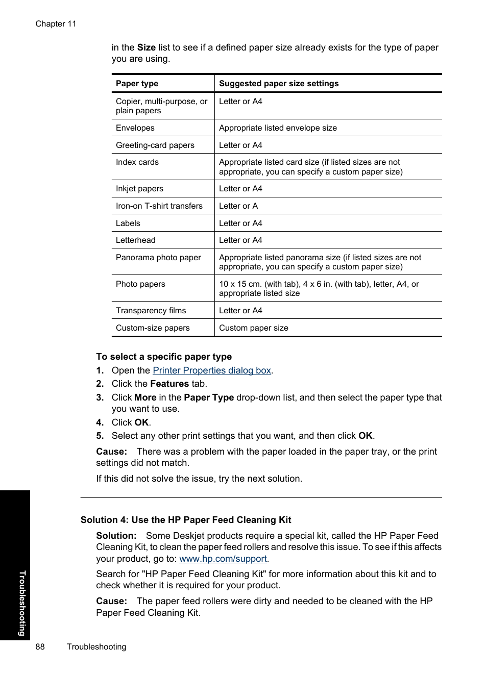 Solution 4: use the hp paper feed cleaning kit | HP Deskjet D2560 Printer User Manual | Page 91 / 121