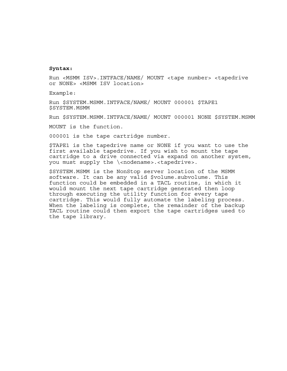 Mount function | HP NonStop G-Series User Manual | Page 124 / 210