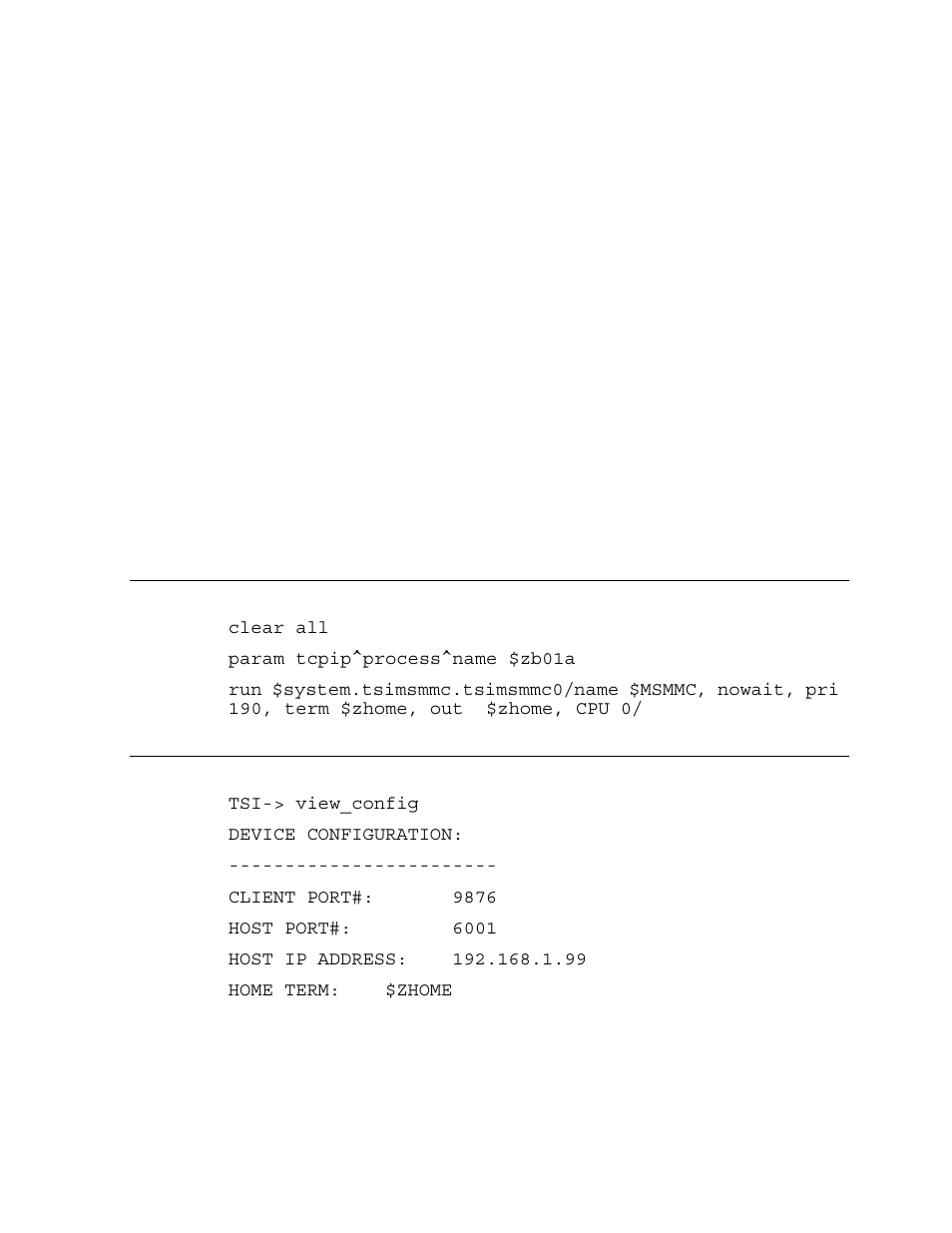 E-mail version of msmm software (client), Example a-3, Client startup file | Example a-4, Configured msmm client config program | HP NonStop G-Series User Manual | Page 132 / 210