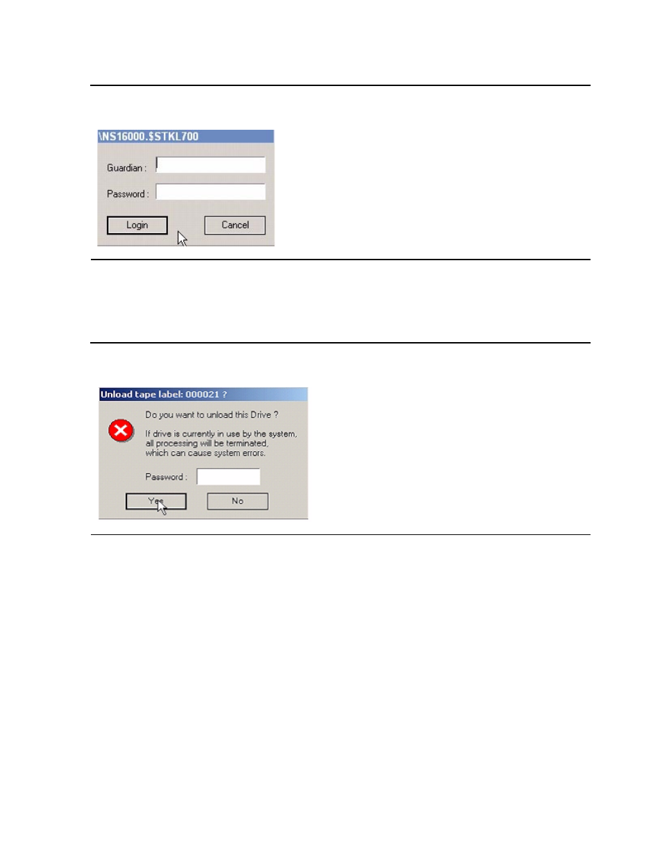 Figure 3-5, Guardian logon, Figure 3-6 | Unload verification | HP NonStop G-Series User Manual | Page 36 / 210