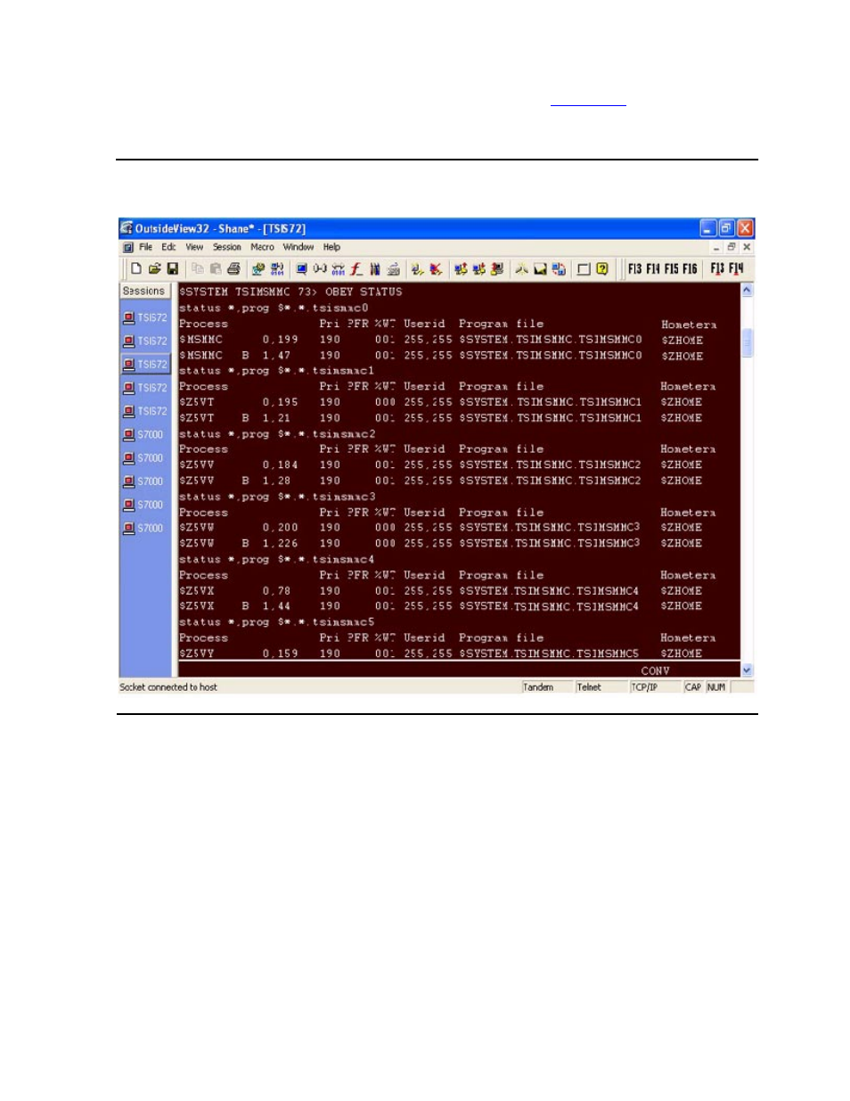 Figure 4-9, Status of running processes - client | HP NonStop G-Series User Manual | Page 71 / 210