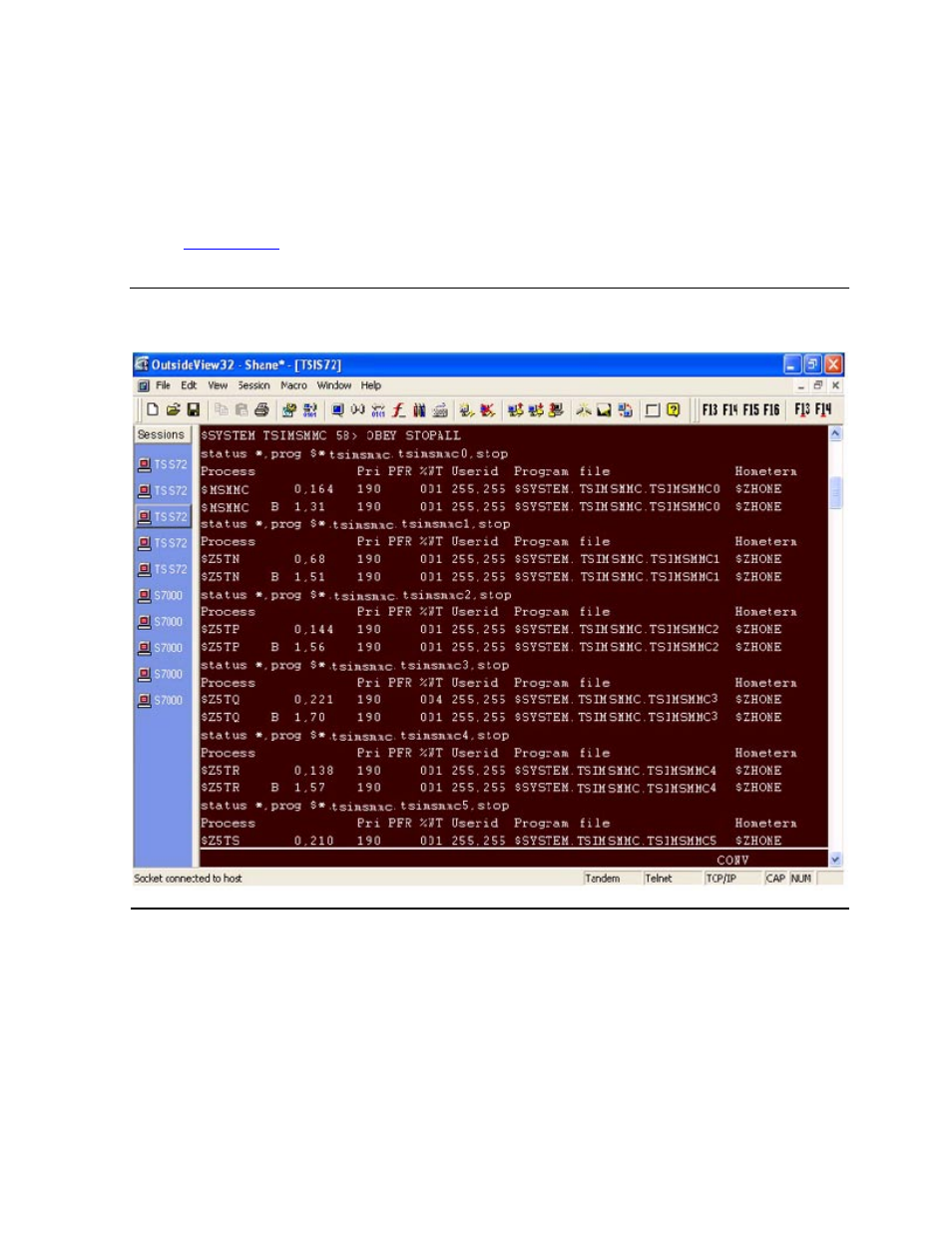 Stopping the processes on the client, Figure 4-10, Stopall command - client | HP NonStop G-Series User Manual | Page 72 / 210