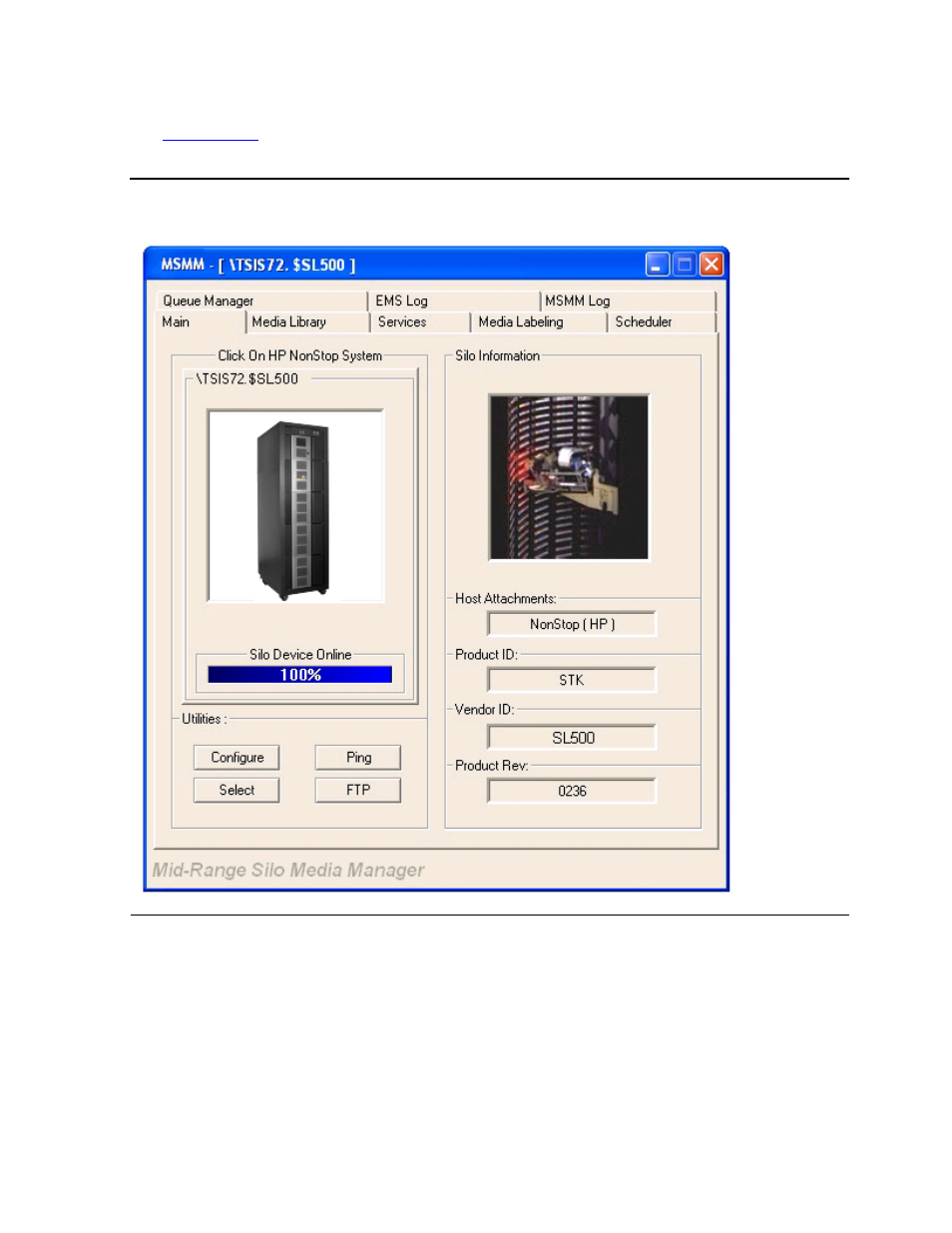 Figure 5-10, Msmm main tab - device online | HP NonStop G-Series User Manual | Page 83 / 210