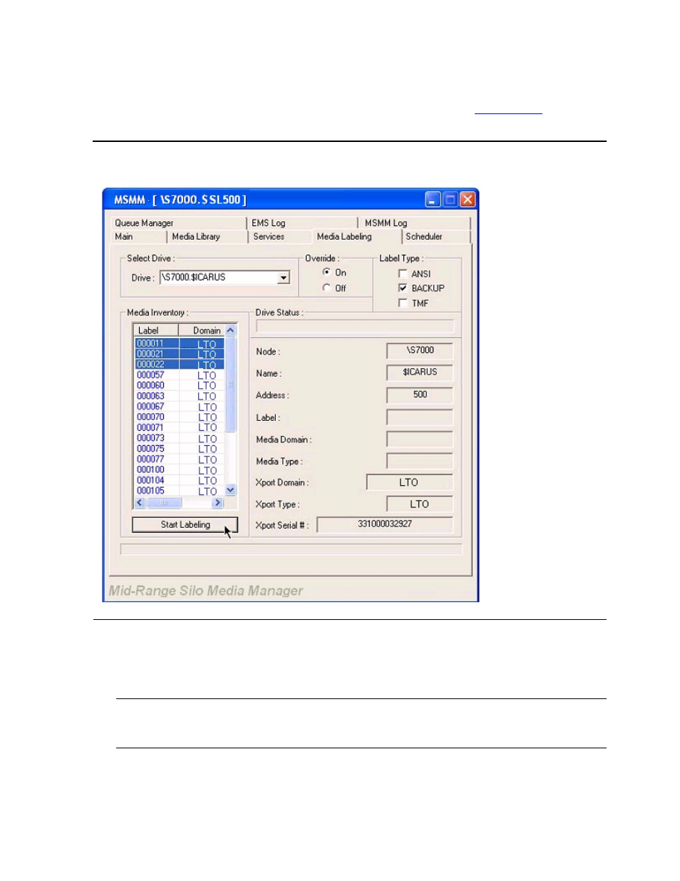 Media labeling tab, Figure 6-10 | HP NonStop G-Series User Manual | Page 96 / 210