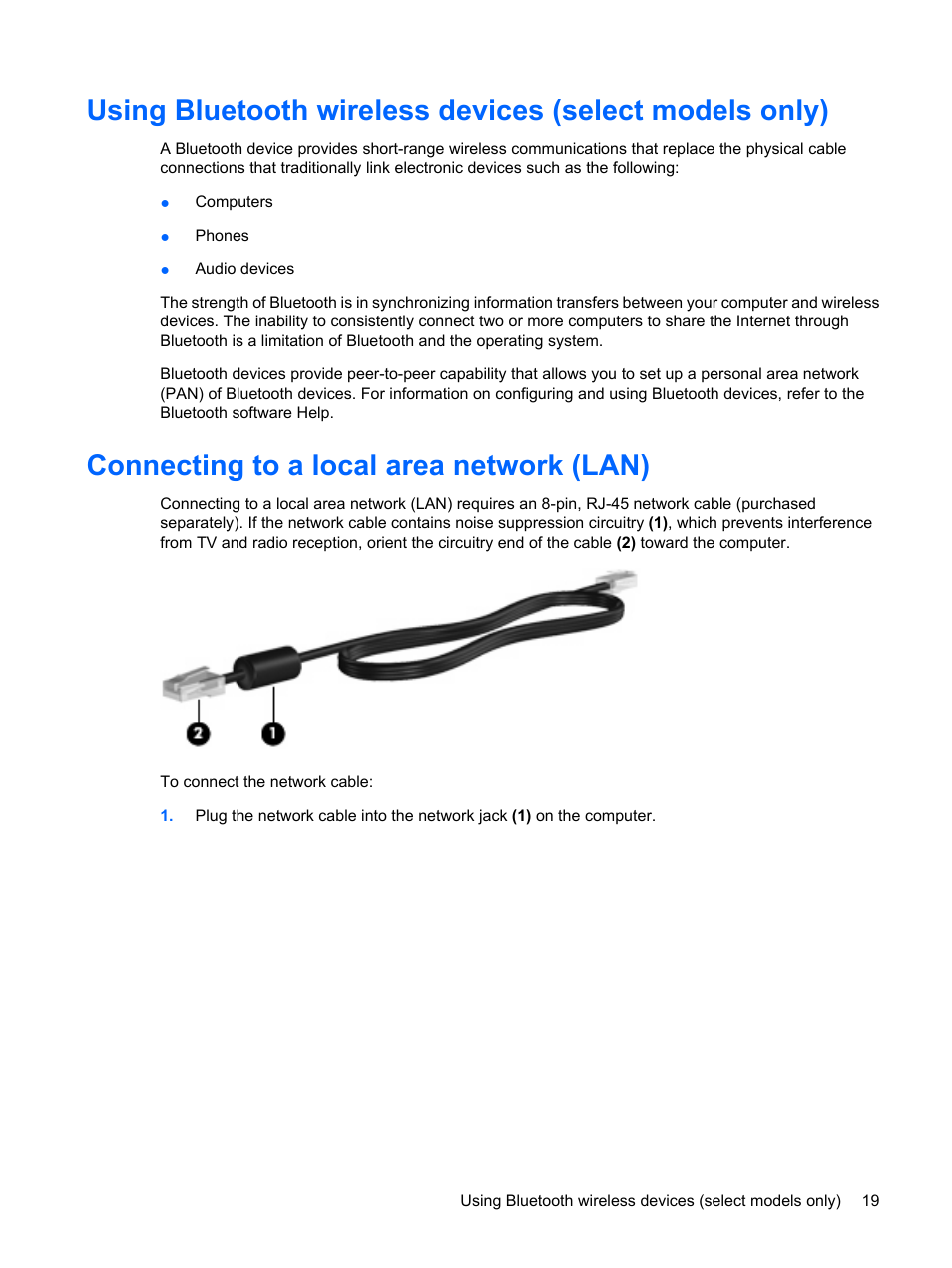 Connecting to a local area network (lan), Ork, refer to | HP Compaq Presario CQ56-110US Notebook PC User Manual | Page 27 / 80