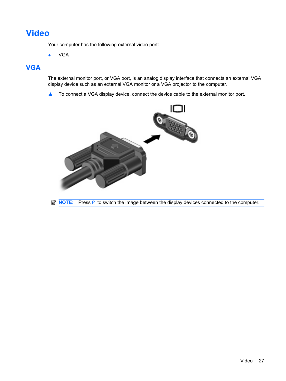 Video | HP Compaq Presario CQ56-110US Notebook PC User Manual | Page 35 / 80