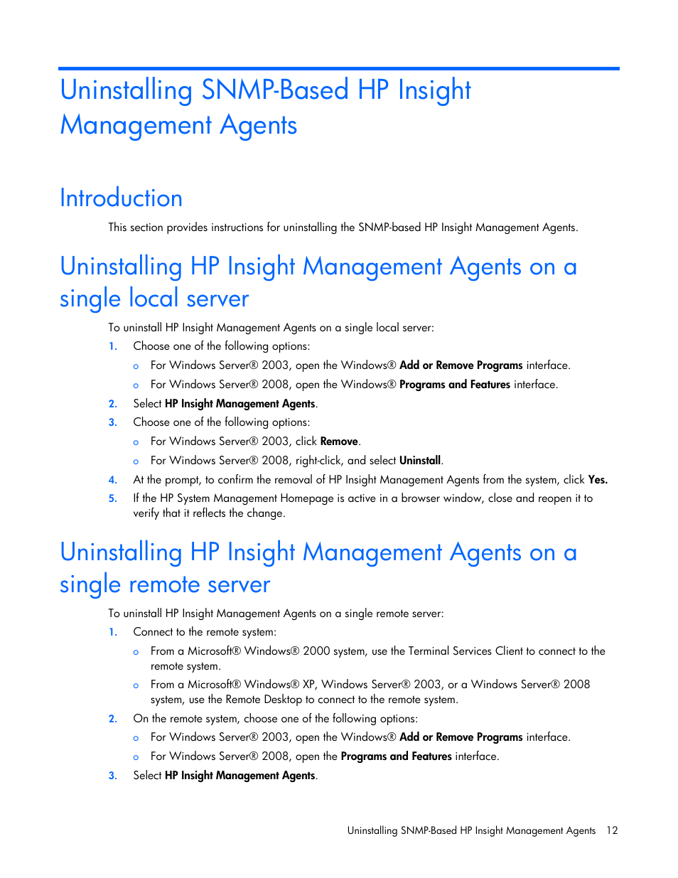 Introduction | HP Insight Management WBEM Providers User Manual | Page 12 / 40