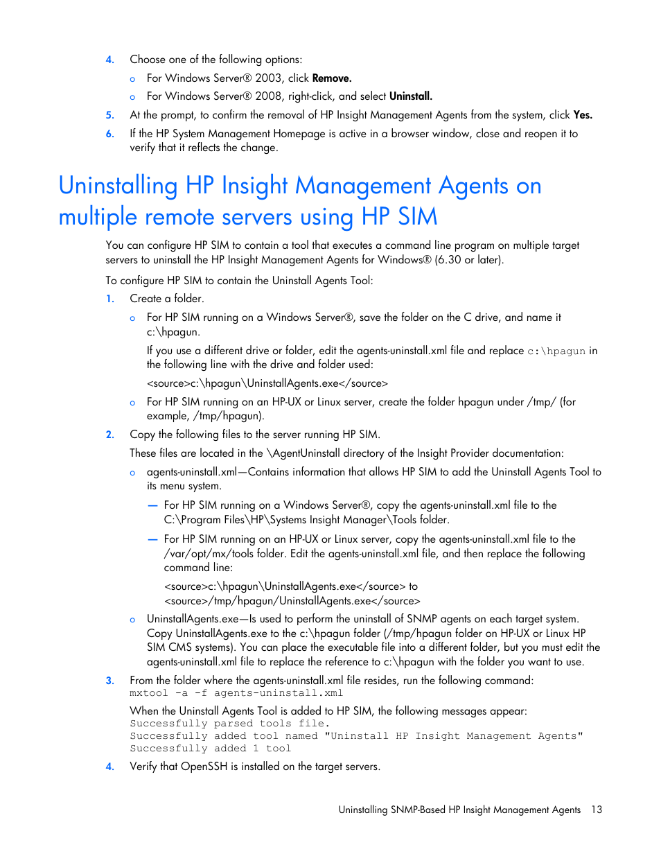 HP Insight Management WBEM Providers User Manual | Page 13 / 40