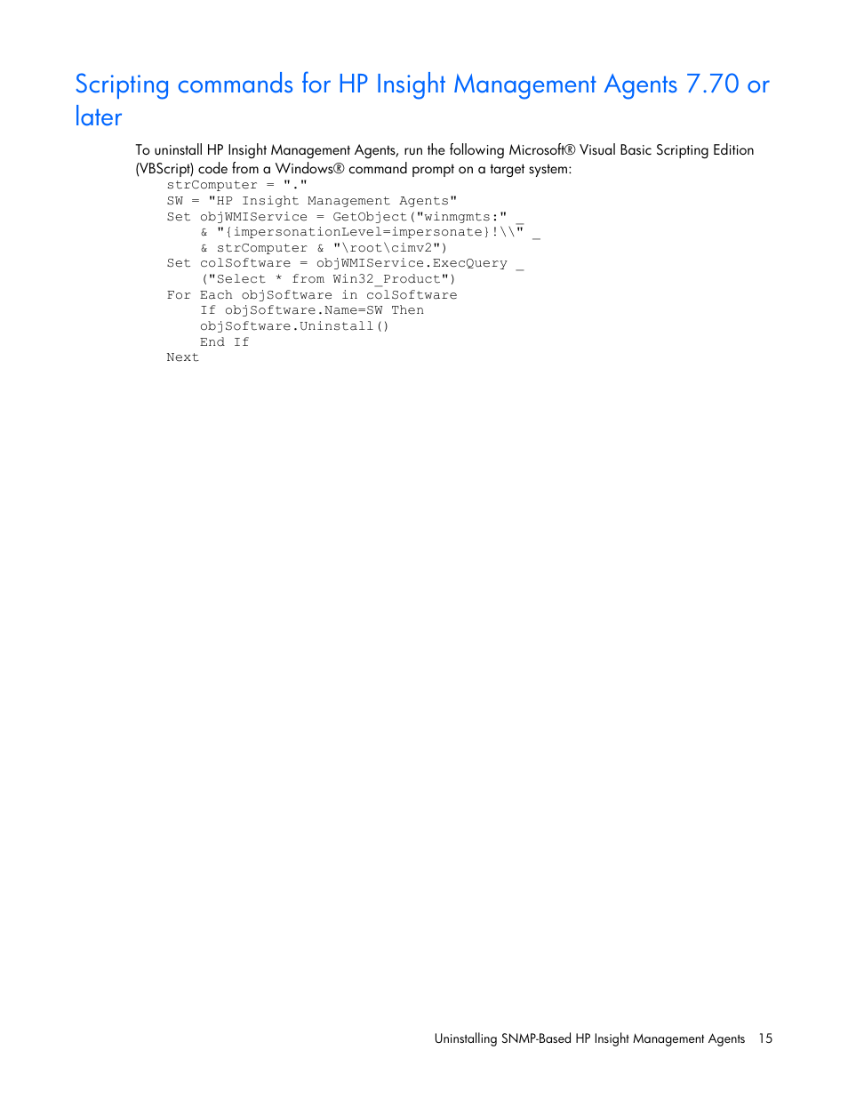 HP Insight Management WBEM Providers User Manual | Page 15 / 40