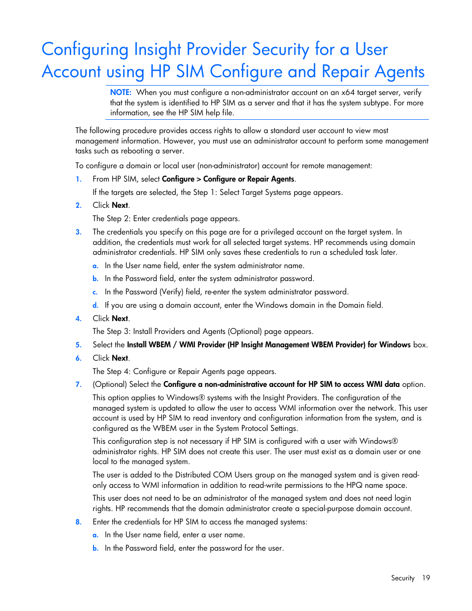 HP Insight Management WBEM Providers User Manual | Page 19 / 40