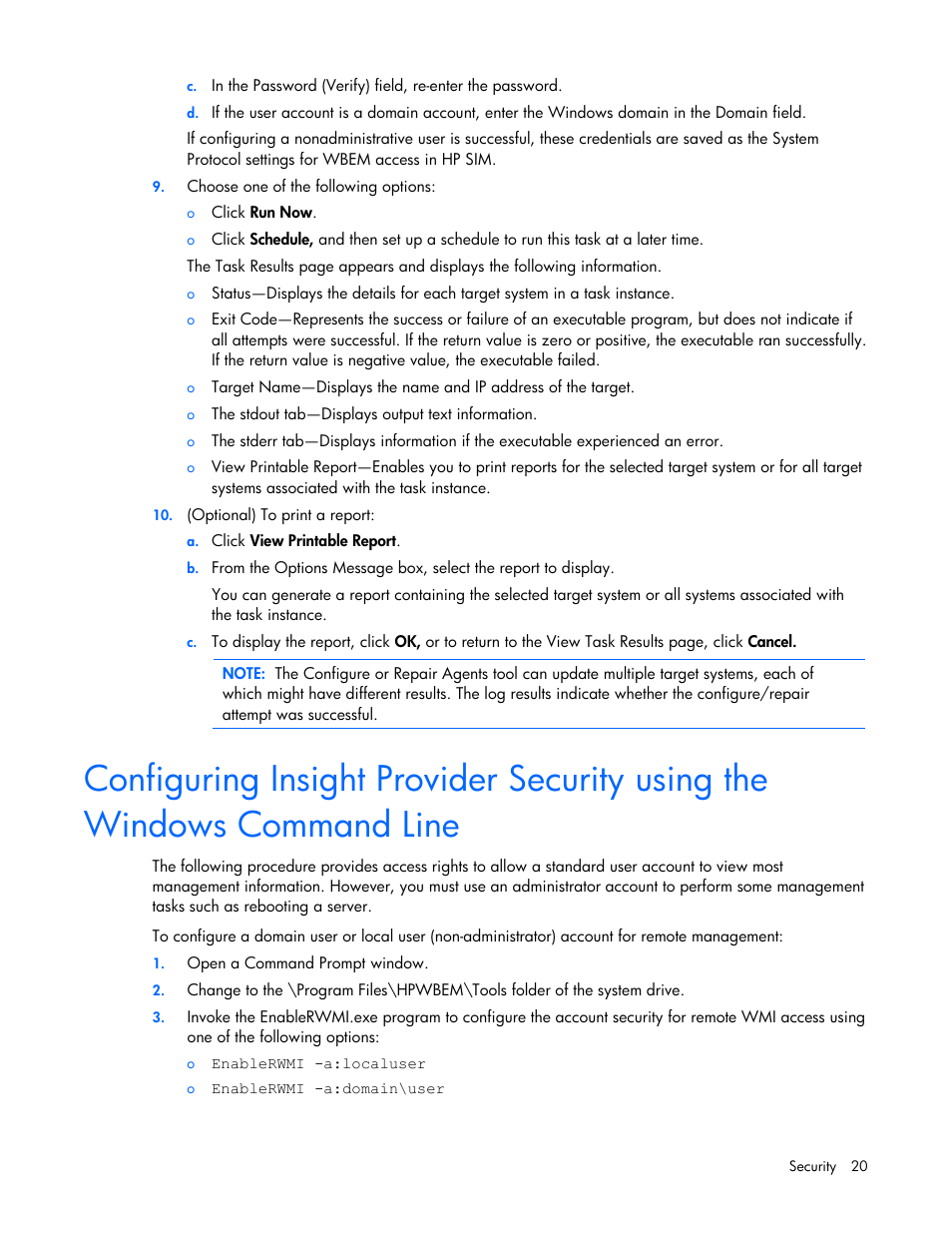 HP Insight Management WBEM Providers User Manual | Page 20 / 40