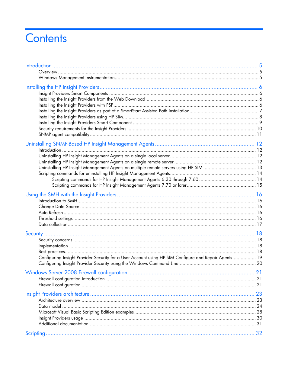 HP Insight Management WBEM Providers User Manual | Page 3 / 40