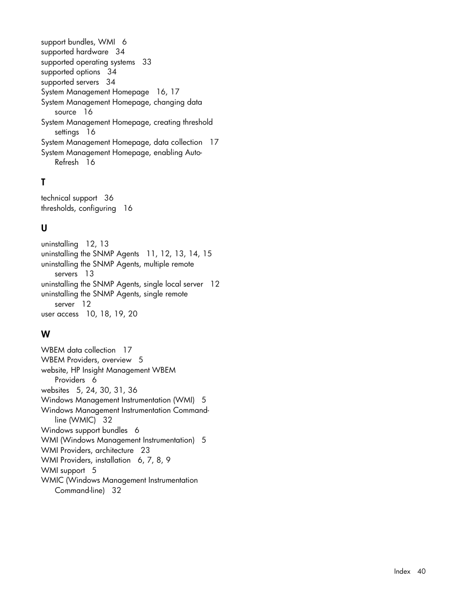 HP Insight Management WBEM Providers User Manual | Page 40 / 40