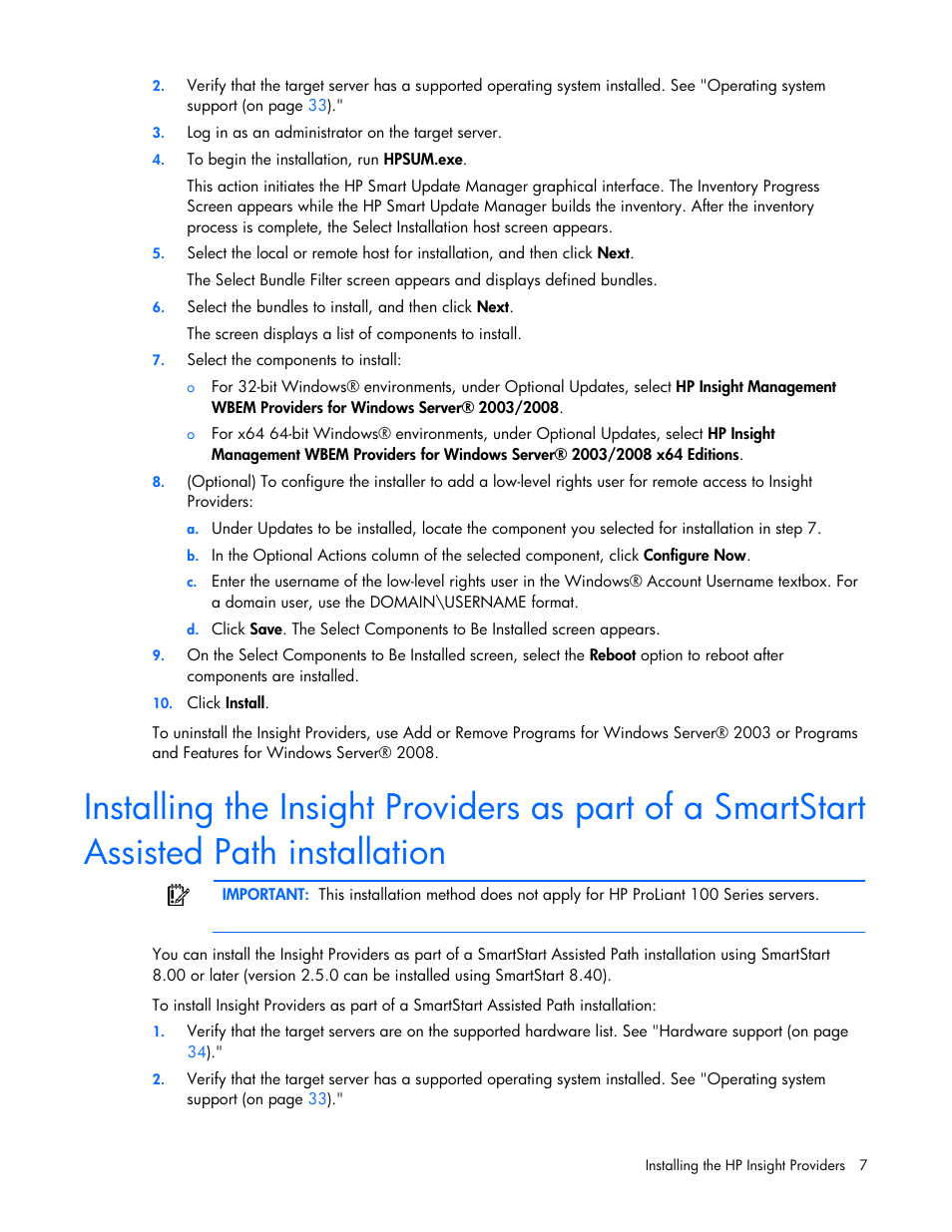 HP Insight Management WBEM Providers User Manual | Page 7 / 40