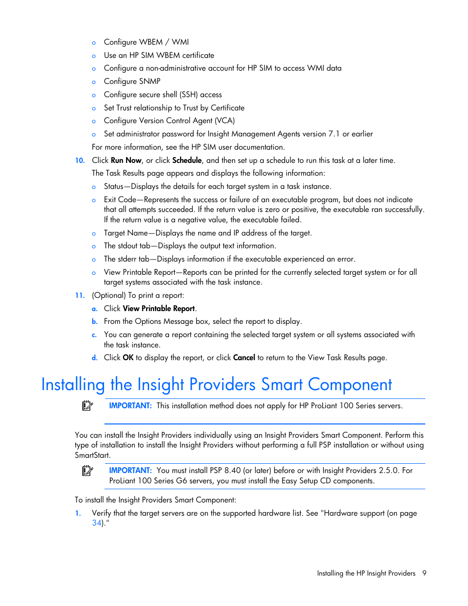 Installing the insight providers smart component | HP Insight Management WBEM Providers User Manual | Page 9 / 40