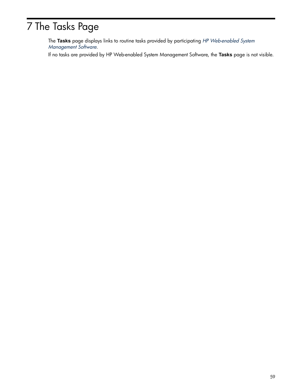 7 the tasks page | HP System Management Homepage-Software User Manual | Page 59 / 102