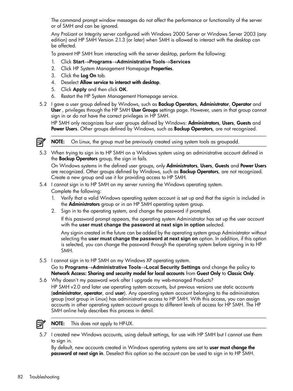 HP System Management Homepage-Software User Manual | Page 82 / 102