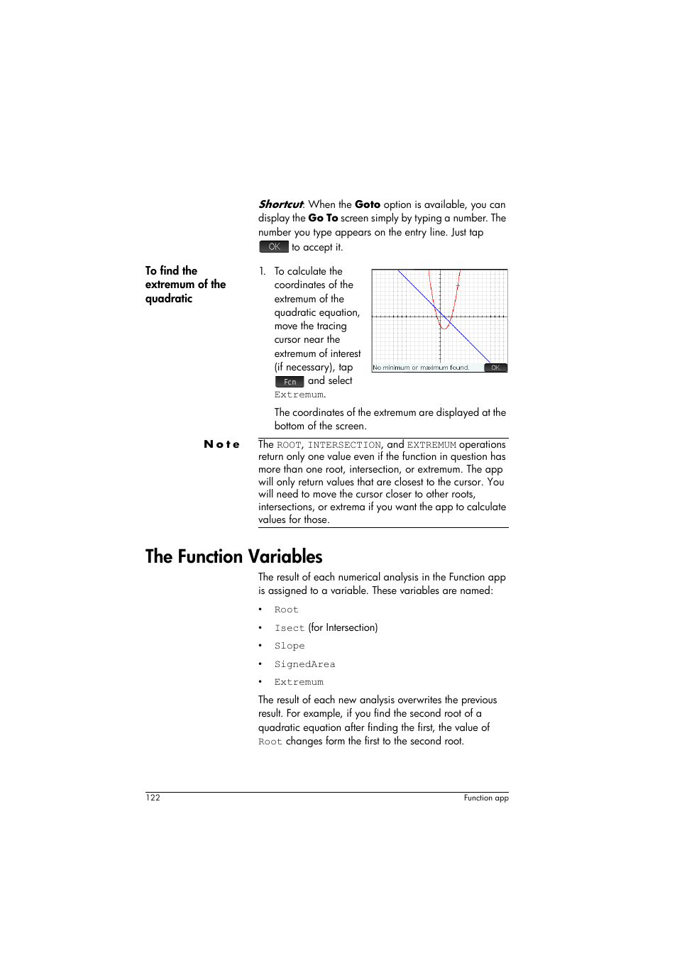 The function variables | HP Prime Graphing Calculator User Manual | Page 126 / 616