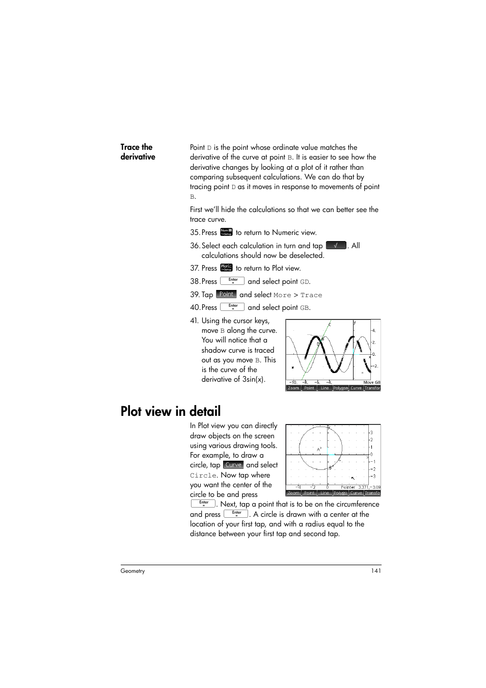 Plot view in detail | HP Prime Graphing Calculator User Manual | Page 145 / 616