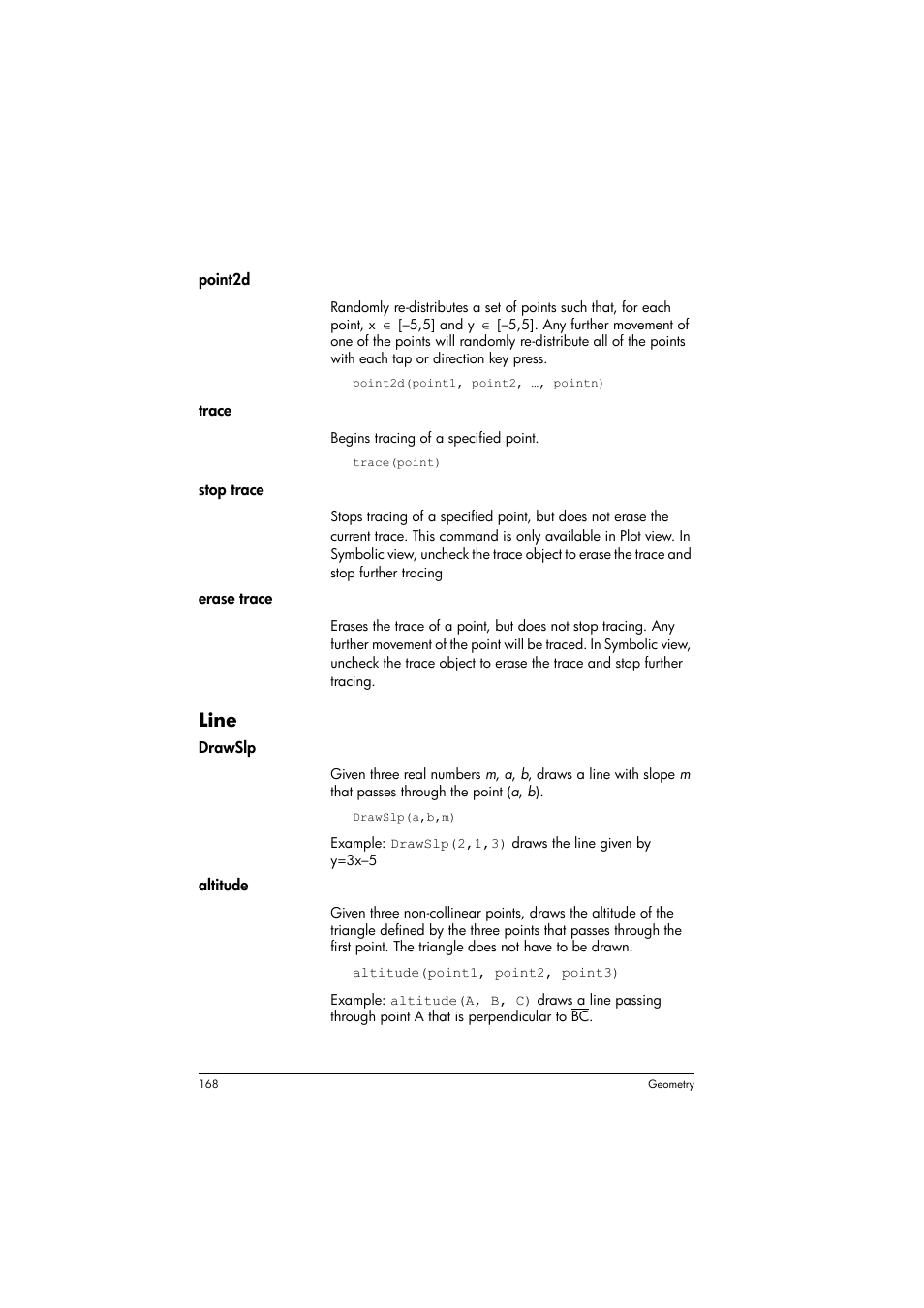Line | HP Prime Graphing Calculator User Manual | Page 172 / 616