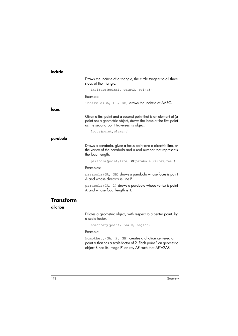 Transform | HP Prime Graphing Calculator User Manual | Page 182 / 616