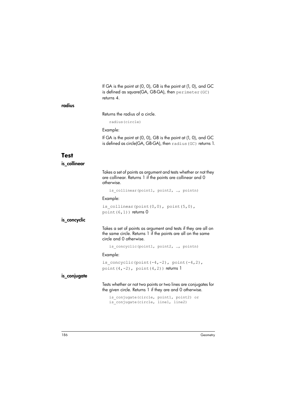 Test | HP Prime Graphing Calculator User Manual | Page 190 / 616