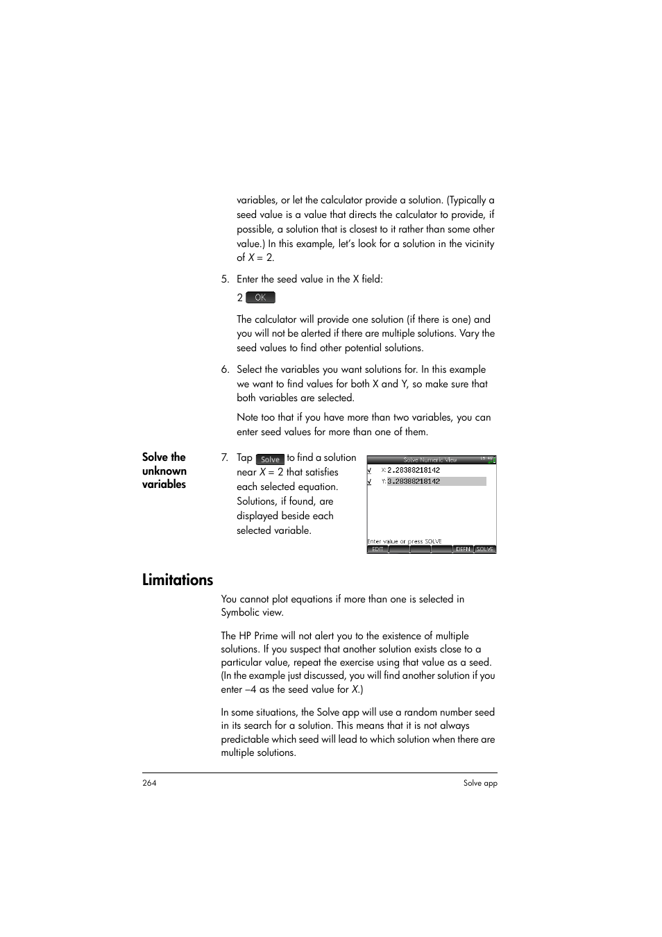 Limitations | HP Prime Graphing Calculator User Manual | Page 268 / 616