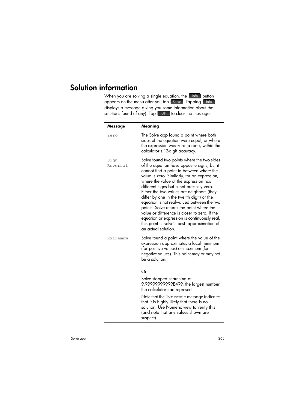 Solution information | HP Prime Graphing Calculator User Manual | Page 269 / 616