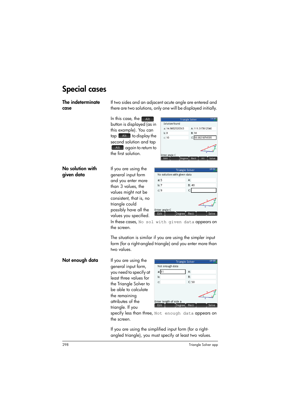 Special cases | HP Prime Graphing Calculator User Manual | Page 303 / 616