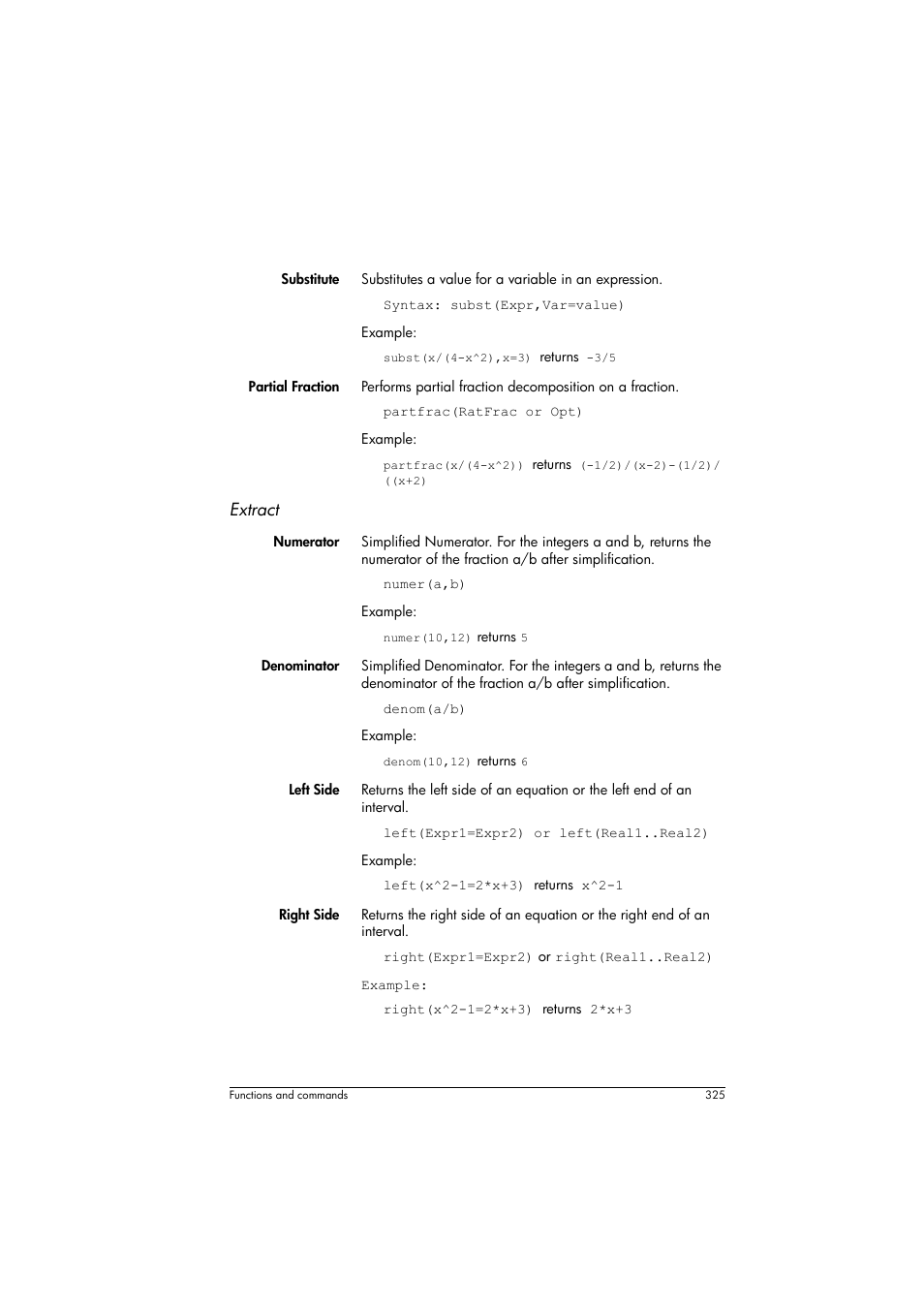 Extract | HP Prime Graphing Calculator User Manual | Page 331 / 616