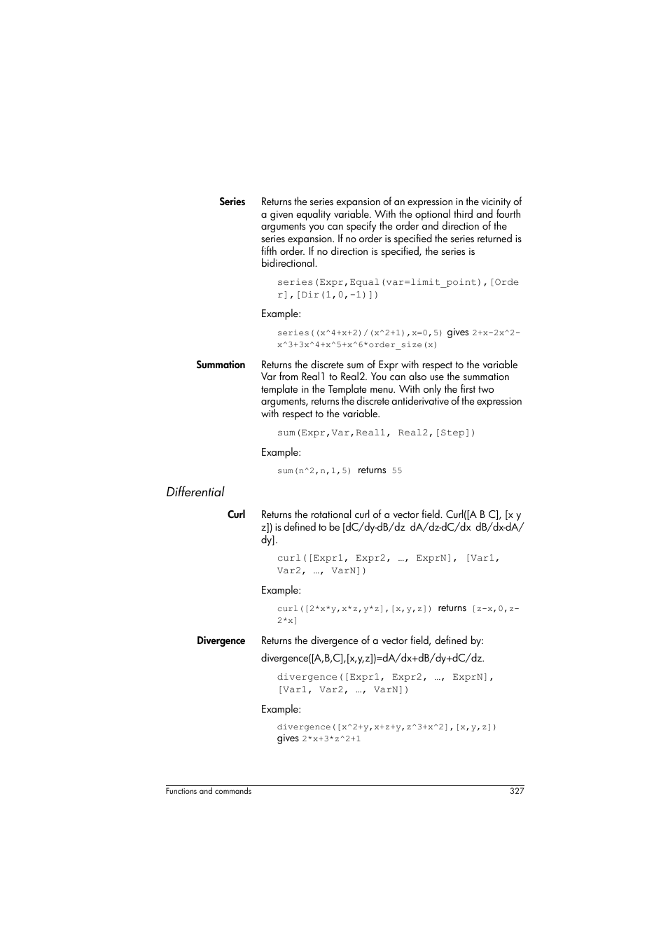 Differential | HP Prime Graphing Calculator User Manual | Page 333 / 616