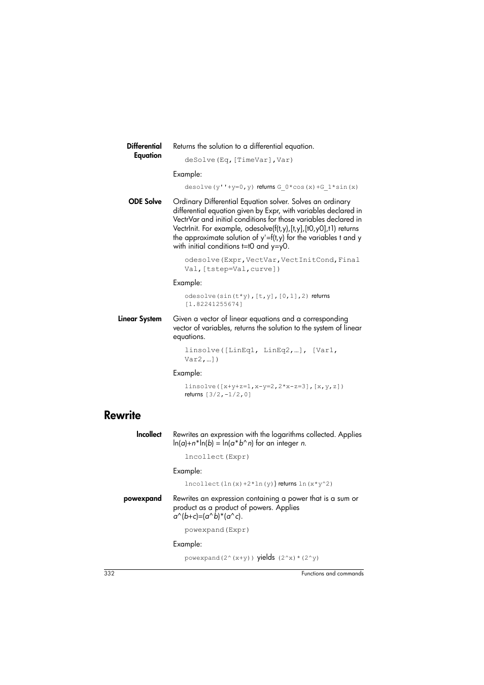 Rewrite | HP Prime Graphing Calculator User Manual | Page 338 / 616