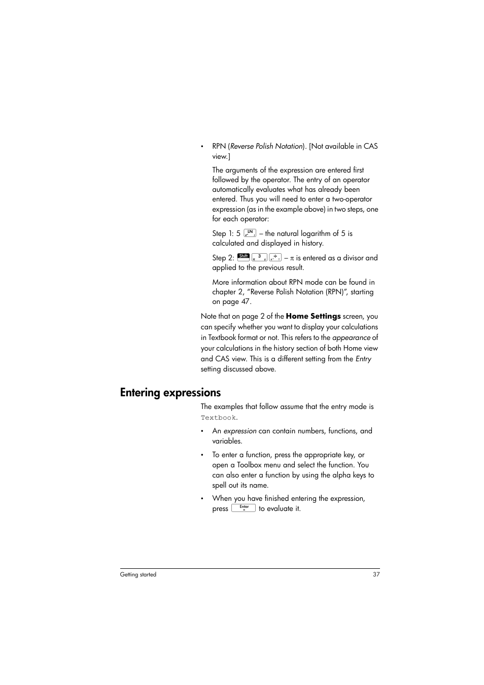 Entering expressions | HP Prime Graphing Calculator User Manual | Page 41 / 616