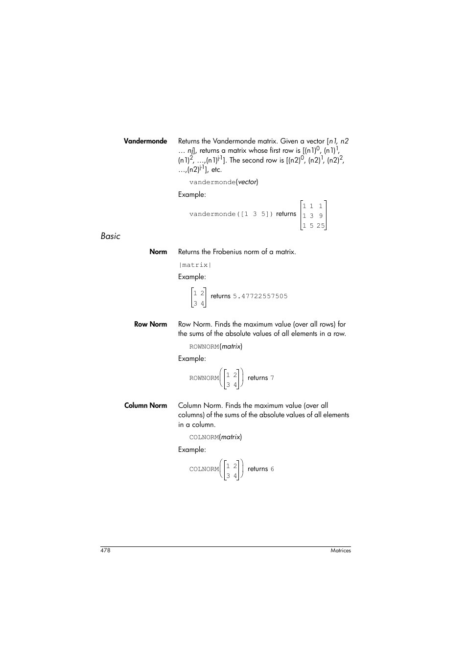 Basic | HP Prime Graphing Calculator User Manual | Page 484 / 616
