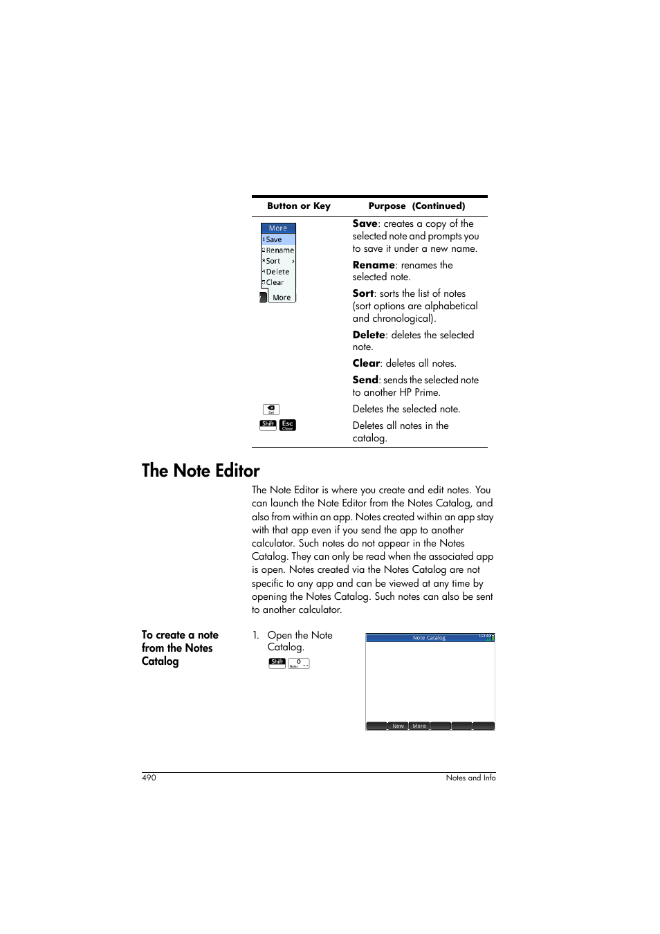 The note editor | HP Prime Graphing Calculator User Manual | Page 496 / 616