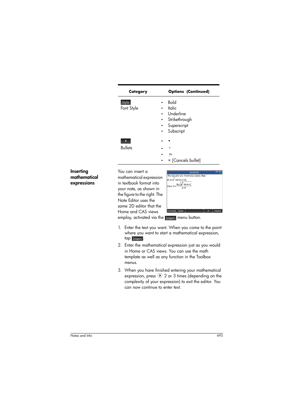 Inserting mathematical | HP Prime Graphing Calculator User Manual | Page 501 / 616