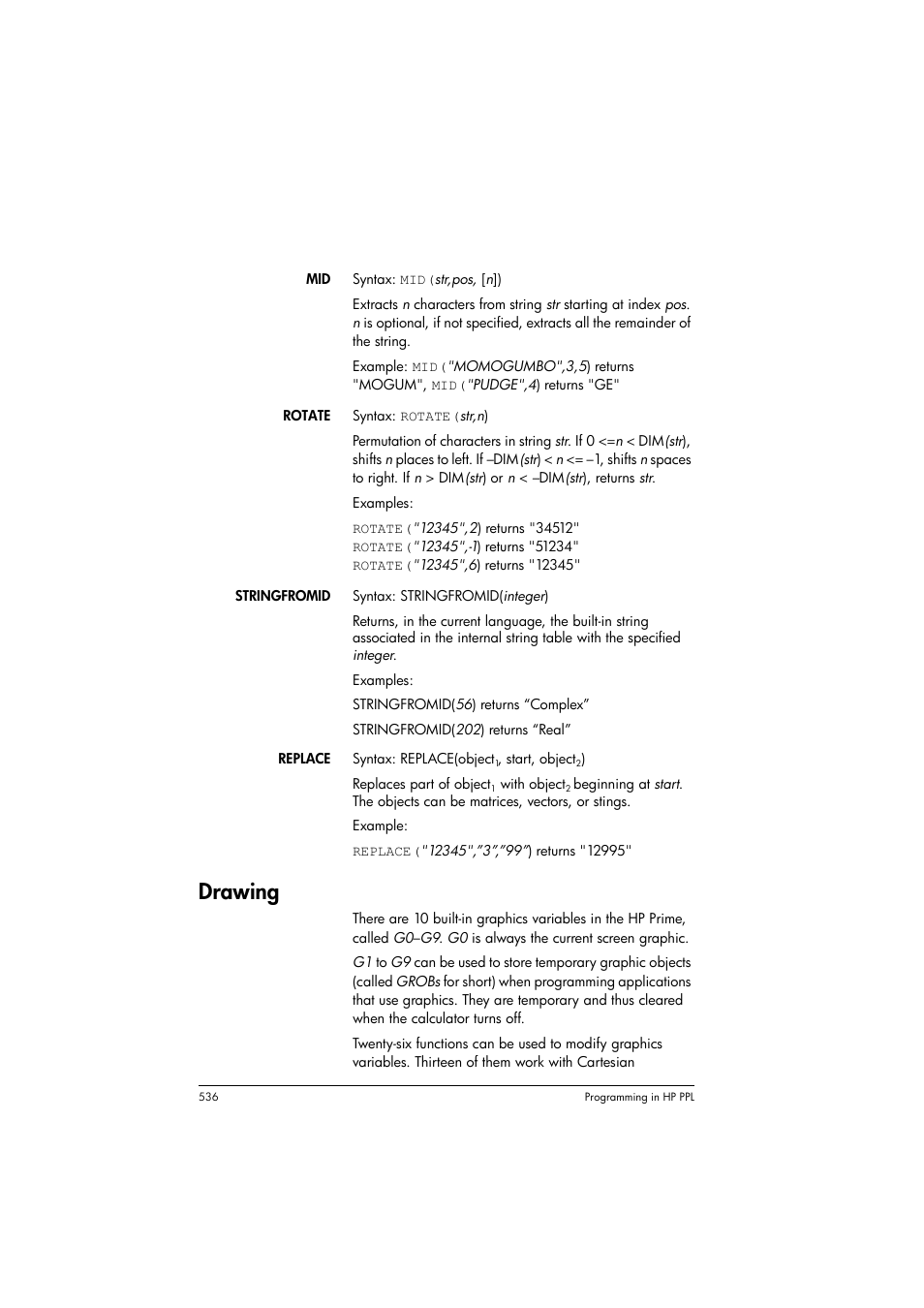 Drawing | HP Prime Graphing Calculator User Manual | Page 542 / 616