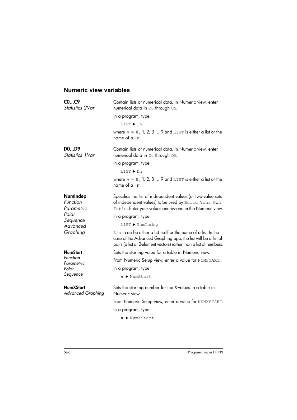 Numeric view variables | HP Prime Graphing Calculator User Manual | Page 572 / 616