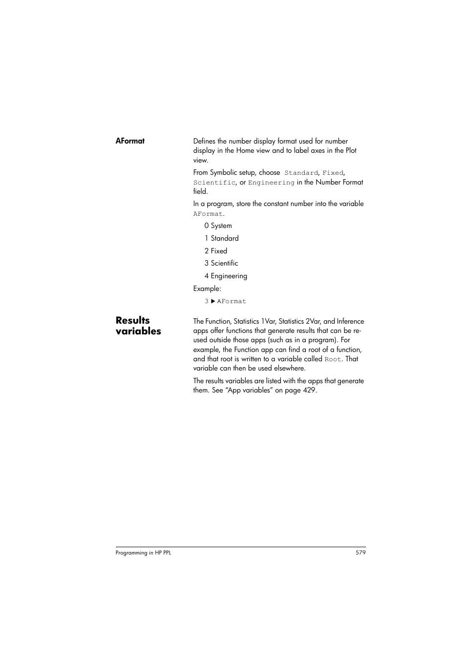 Results variables | HP Prime Graphing Calculator User Manual | Page 585 / 616