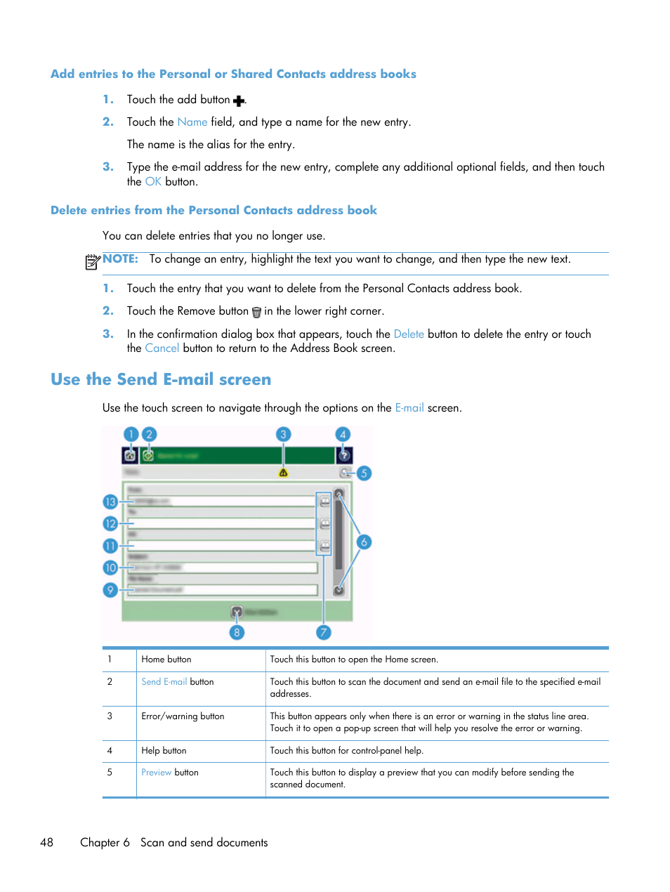 Use the send e-mail screen | HP Scanjet Enterprise 8500 fn1 Document Capture-Workstation User Manual | Page 56 / 105