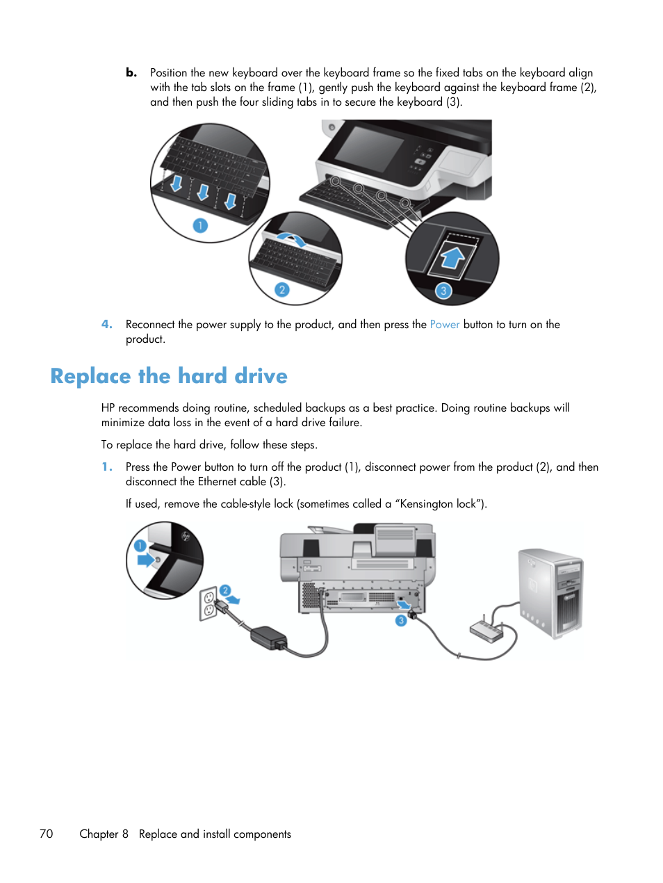 Replace the hard drive | HP Scanjet Enterprise 8500 fn1 Document Capture-Workstation User Manual | Page 78 / 105