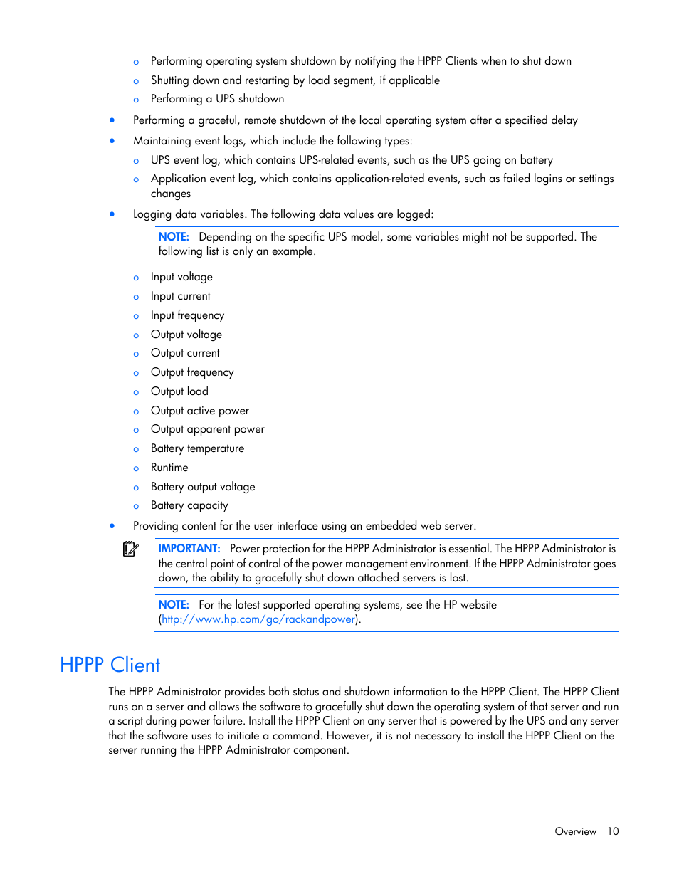 Hppp client | HP Tower Uninterruptible Power System User Manual | Page 10 / 137