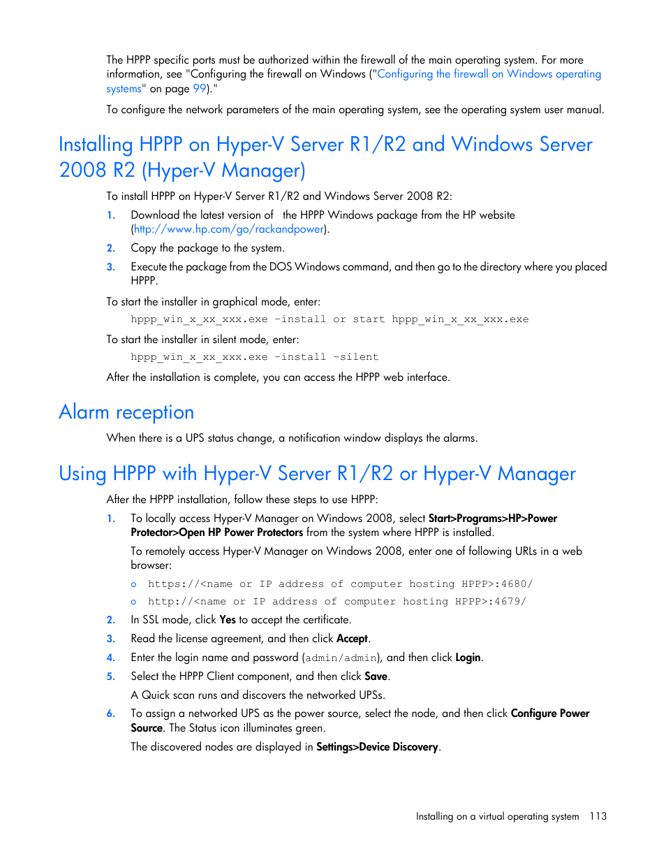 Alarm reception | HP Tower Uninterruptible Power System User Manual | Page 113 / 137