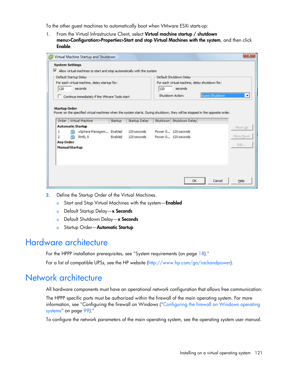 Hardware architecture, Network architecture | HP Tower Uninterruptible Power System User Manual | Page 121 / 137
