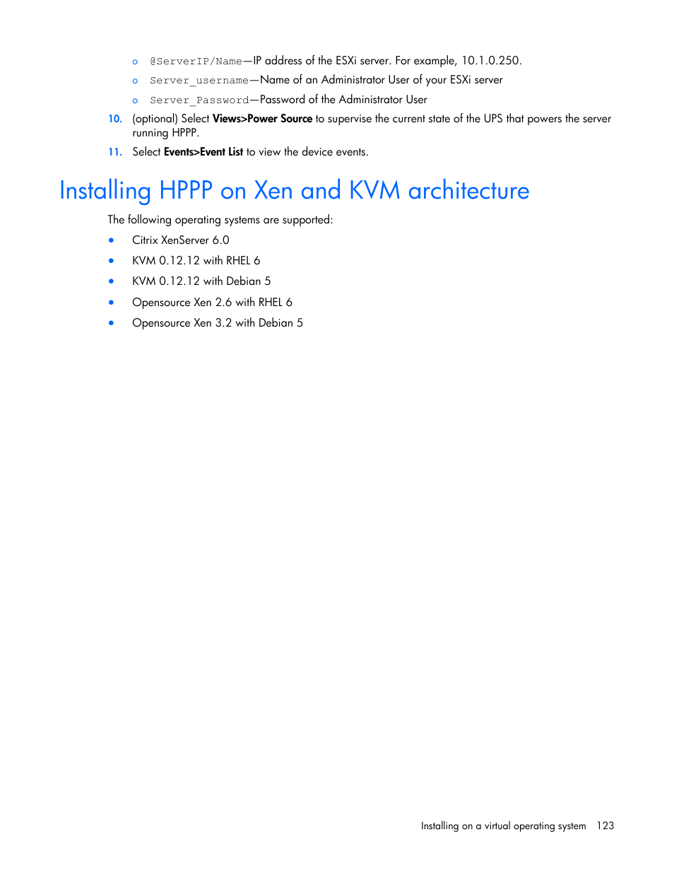 Installing hppp on xen and kvm architecture | HP Tower Uninterruptible Power System User Manual | Page 123 / 137